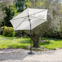 Parasol droit HAPUNA rond 3,30m de diamètre beige